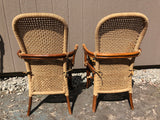 Pair of Rope and Rattan Look Chairs with Cushions