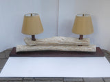 Driftwood Look Double-Light Console Lamp