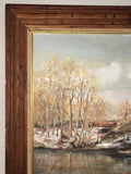 Vintage Winter River Landscape by Caroline Morris