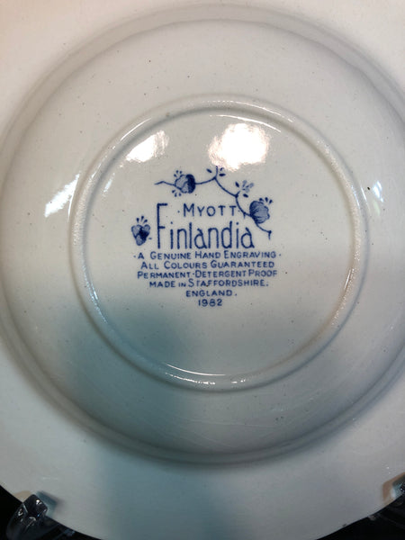 Churchill China Finlandia 9-Inch Rimmed Soup Bowls Set of 4