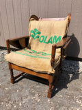 Vintage Drop Arm Chair with Coffee Sack "Upholstery"
