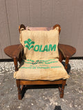 Vintage Drop Arm Chair with Coffee Sack "Upholstery"