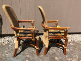 Pair of Rope and Rattan Look Chairs with Cushions