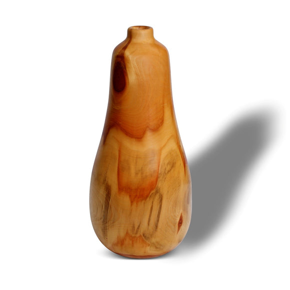 Pear Shaped Wood Vase