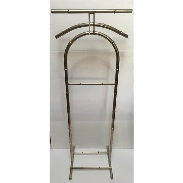 Mid 20th Century Mid-Century Modern Hollywood Regency Faux Bamboo Chrome Valet