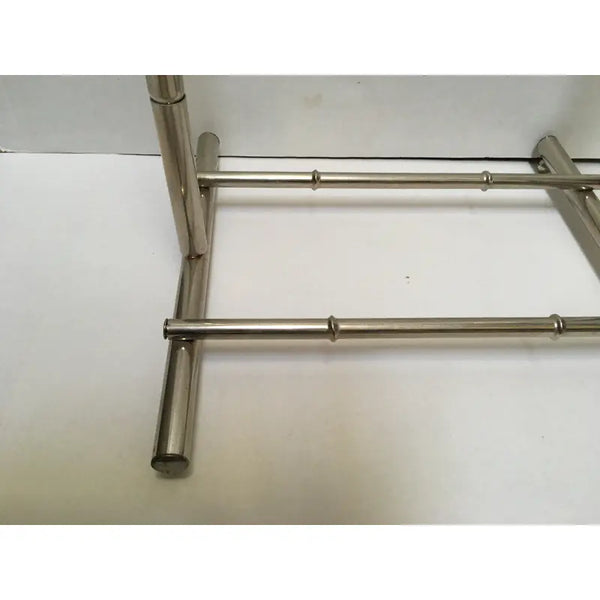 Mid 20th Century Mid-Century Modern Hollywood Regency Faux Bamboo Chrome Valet