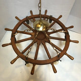 Vintage Mid 20th Century Ship Wheel Chandelier