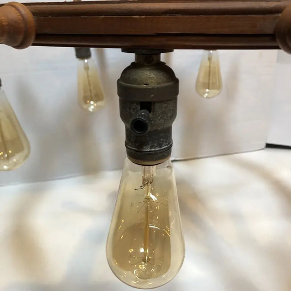 Vintage Mid 20th Century Ship Wheel Chandelier