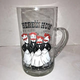 Vintage Mid-Century “Here’s How” Beer Pitcher With Glasses Set, 6 Pieces