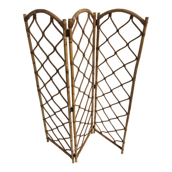 Vintage Rattan Folding Room Divider