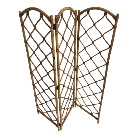 Vintage Rattan Folding Room Divider